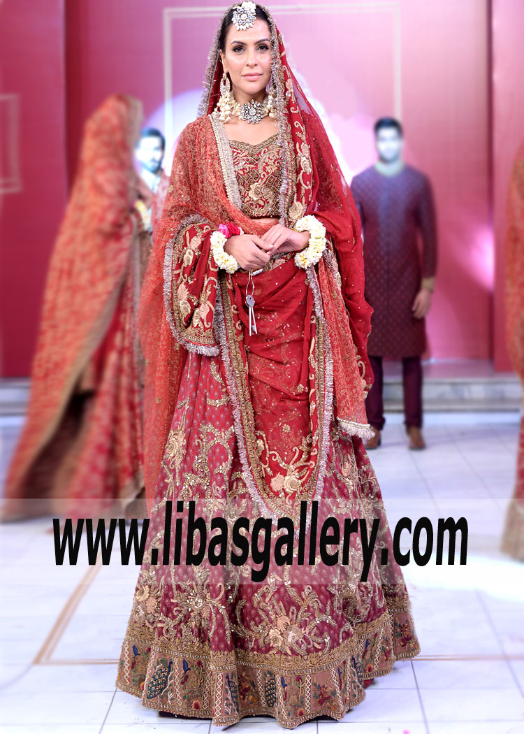 Wedding Carnelian Lilium Lehenga