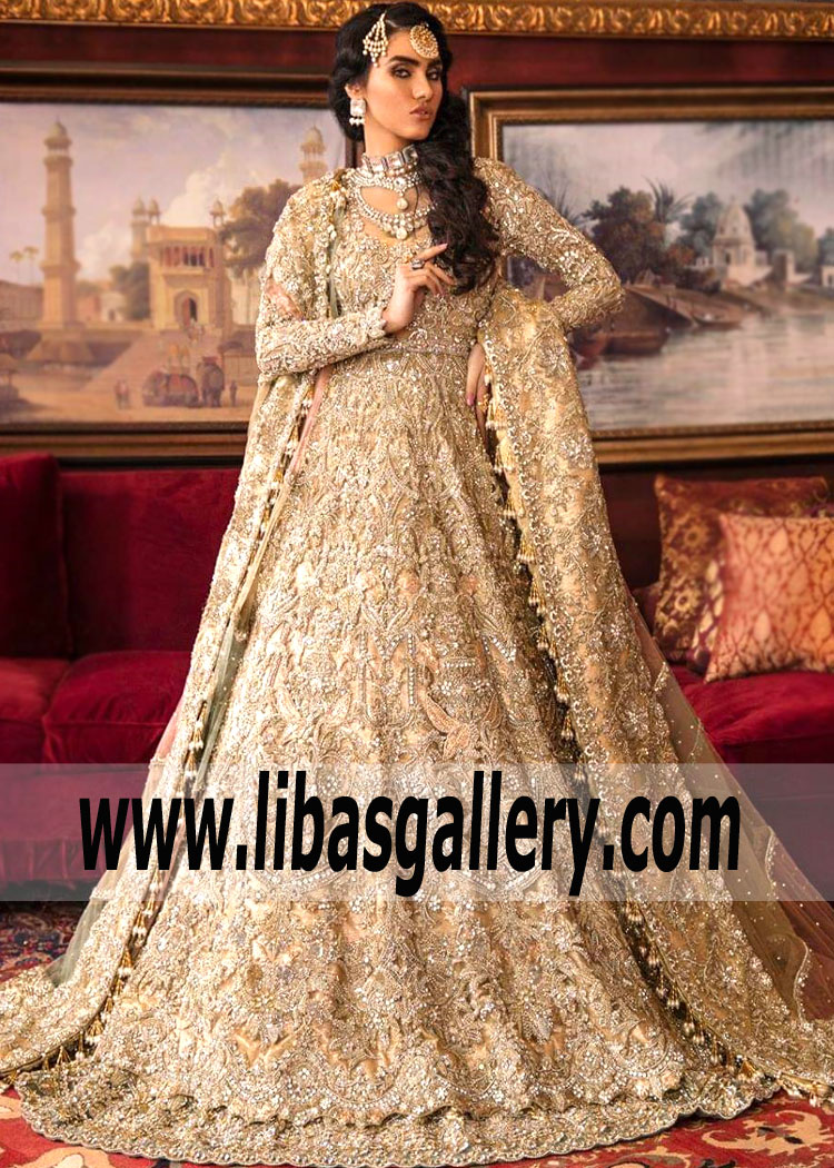 Bridal Gold Lily Lehenga