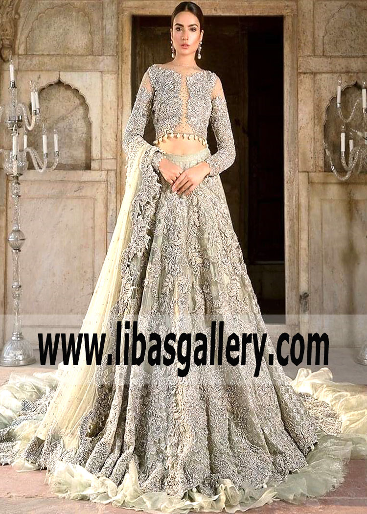 Wedding Ecru Crocus Lehenga
