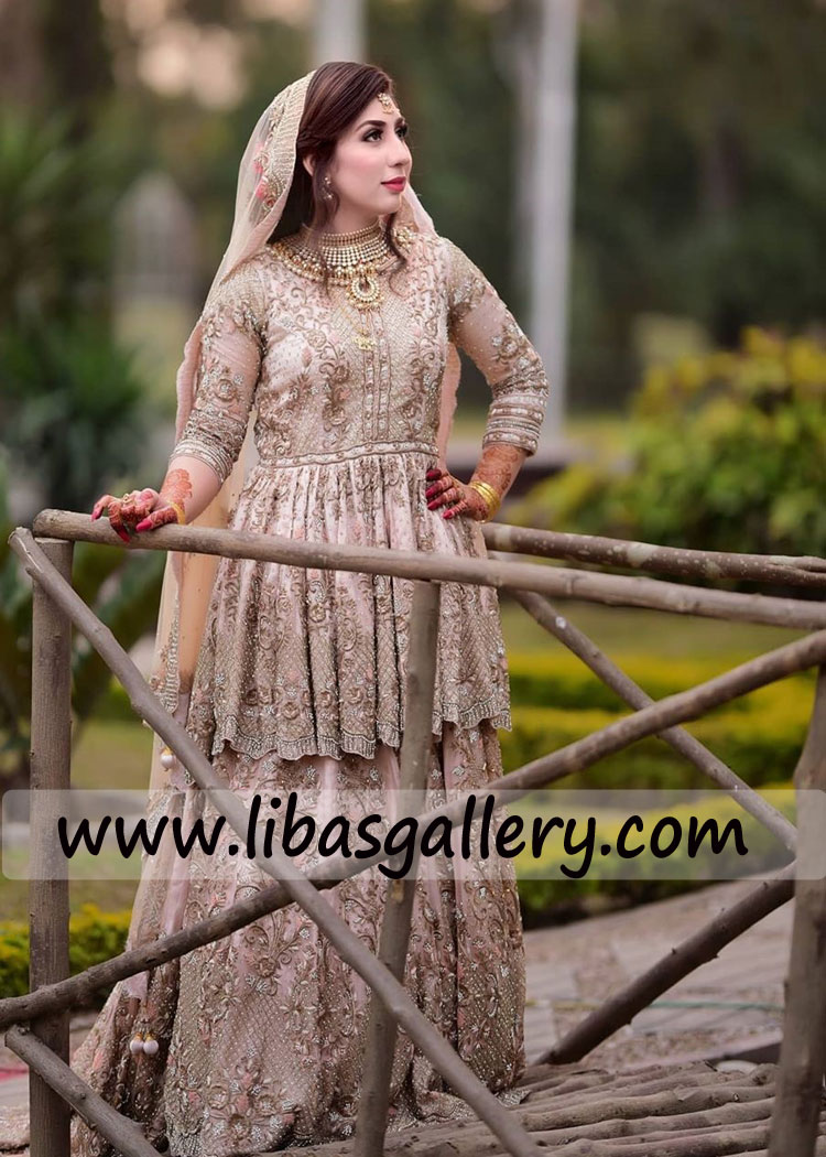 Stunning Bride Happy mood Designer Peplum 