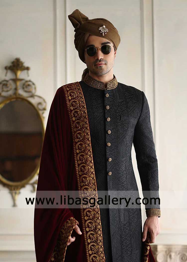 Brown wedding turban for nikah ceremony to wear on sherwani with jewelry piece Jacksonville Nashville Mobile Orlando New York USA Brown wedding turban for nikah ceremony to wear on sherwani with jewelry piece Jacksonville Nashville Mobile Orlando New York USA