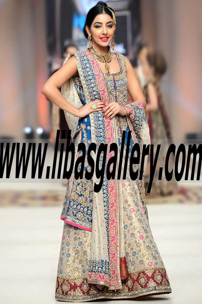 The Detailing is Striking and Complements the Styling of this Bridal Sharara Dress