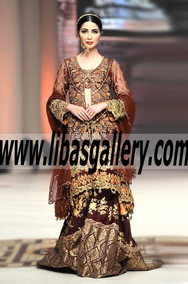 Mesmerizing Bridal Gharara Dress for Wedding and Reception