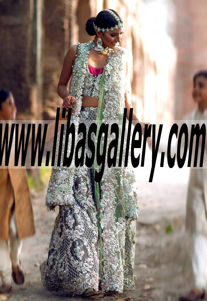 Buy Extremely Stylish Wedding Sharara Dress with Outstanding and glorious embellishments Dupatta