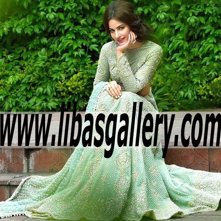 Bridal Wear 2015 Exquisite Bridal Sharara Dress with Chic and Glorious Embellishments for Walima and Special Occasions
