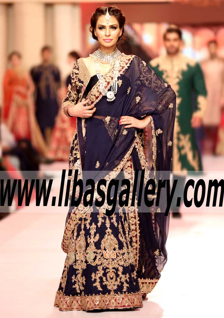 Bridal Wear 2015 Grandiose Black Lehenga Bridal Dress to Make you Good-Looking and More Beautiful on your Wedding