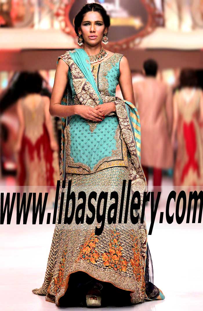 Bridal Wear 2015 Superlative Bridal Sharara With Rich and Heavy Embellishments for Reception and Valima Event