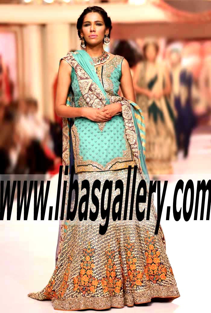 Bridal Wear 2015 Superlative Bridal Sharara With Rich and Heavy Embellishments for Reception and Valima Event