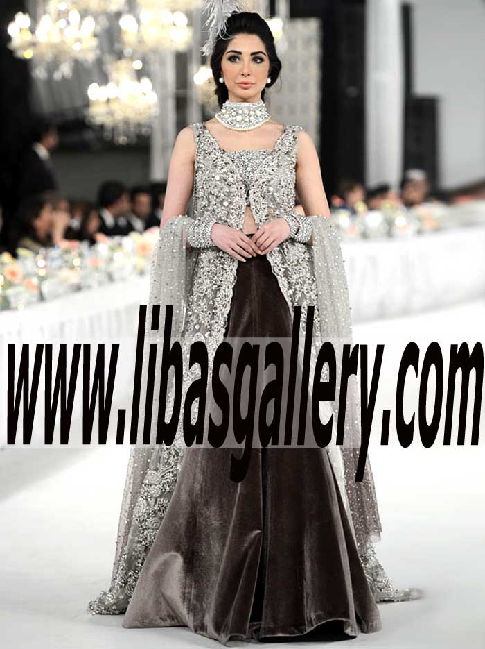 Latest Elan by Khadijah Shah PFDC Swarovski Crystal Couturiers Fashion Shows Bridal Clothing, Modern Brides, Majestic Wedding Gown Dress | Shipped Free in Woodlawn Fairfax Virginia USA 