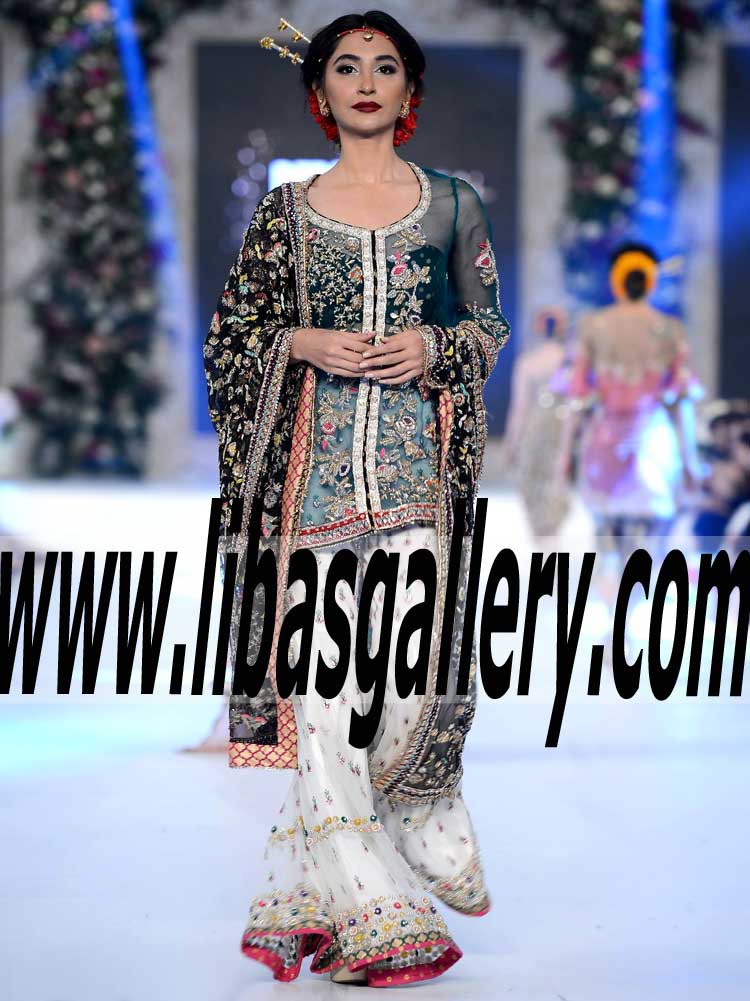 Sophisticated Pakistani Bridal Gharara Dress for Wedding and Formal Events
