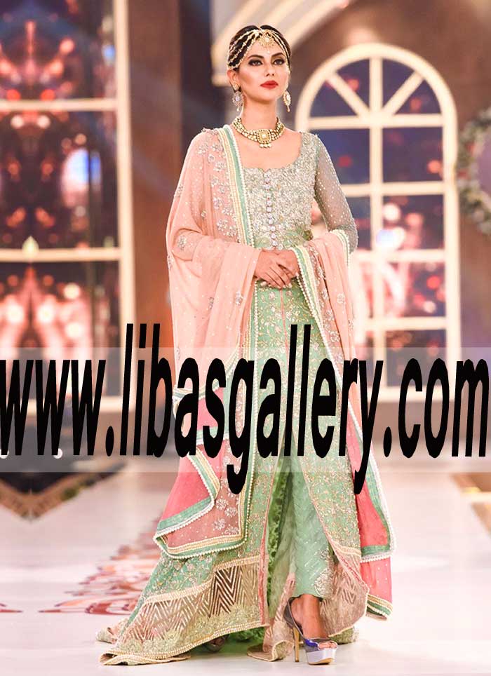 Magnificent Bridal Gown with Beautiful Embellishments for Valima and Reception