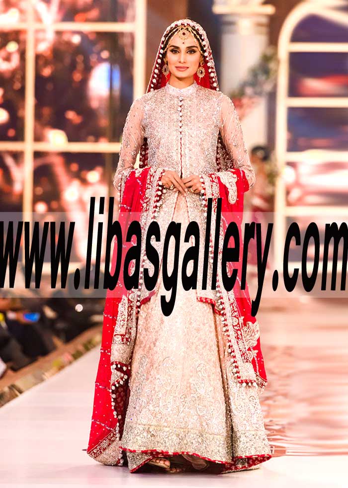 Designer Bridal Sharara, Bridal LEHENGA for Wedding occasion by top Designer Zainab Chottani at Telenor Bridal Couture Week 2016| The Wedding Shop libasgallery.com FREE Shipping in Westford Massachusetts US