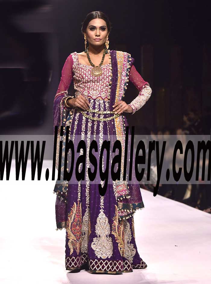 Asian Lengha Wedding Dresses by Zainab Chottani, Asian Lenghas from Fashion Pakistan Week, Designer Zainab Chottani Lengha for Beautiful Brides quick ship in Riyadh Saudia Arabia