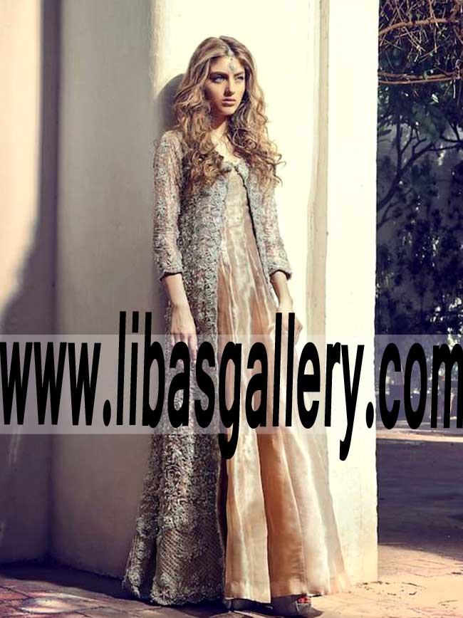 Enchanting Bridal Gown with majestic Embellishments for Valima and Reception