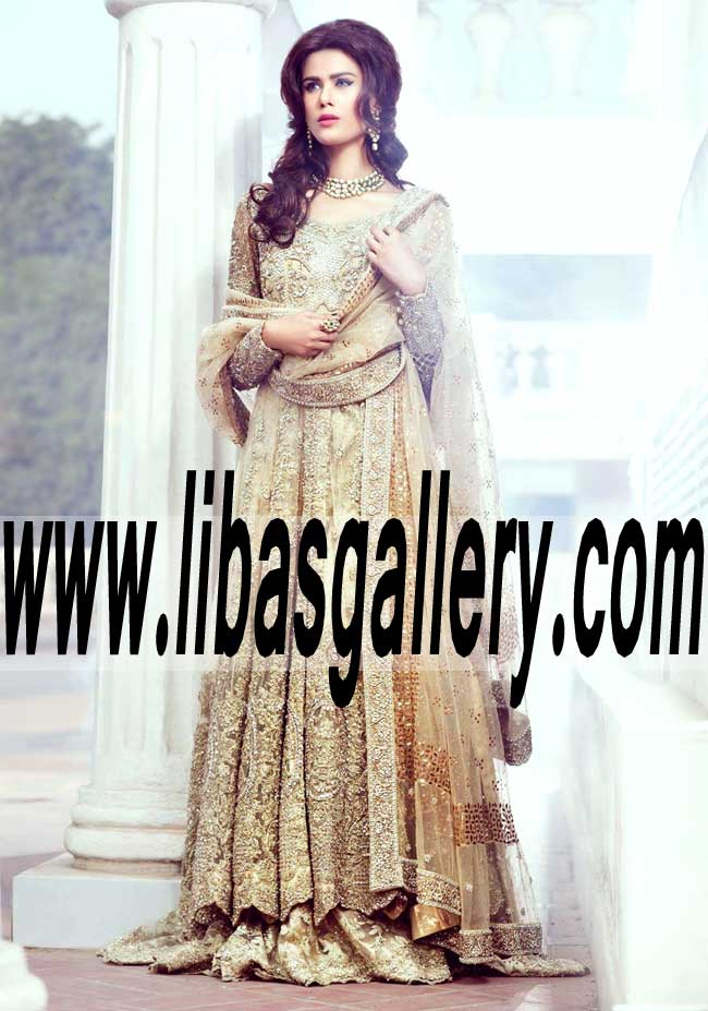 Lavish Wedding Lehenga with fabulous and ravishing embellished Gown for Valima and Reception