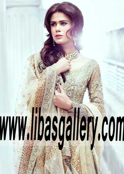 Lavish Wedding Lehenga with fabulous and ravishing embellished Gown for Valima and Reception