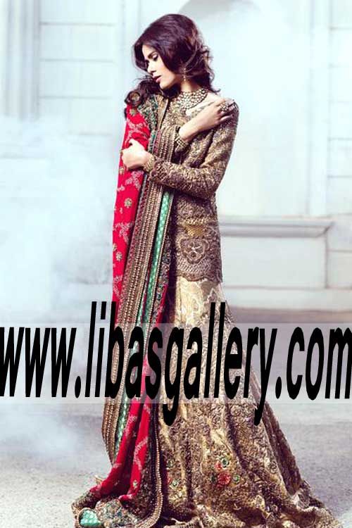 Astonishing Designer Bridal Lehenga Dress with awesome embellishments for Beautiful Brides