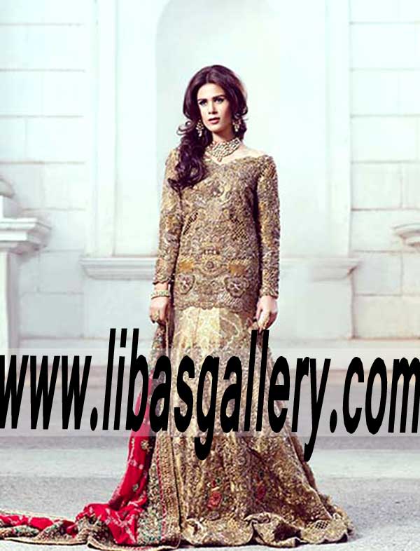 Astonishing Designer Bridal Lehenga Dress with awesome embellishments for Beautiful Brides