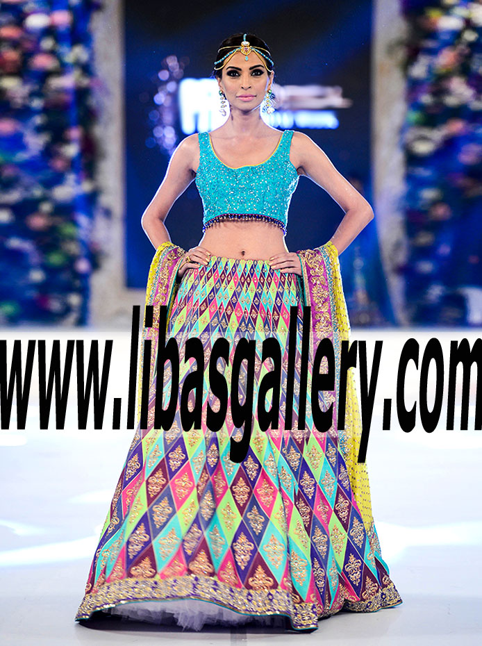 Nomi Ansari Pakistani Wedding Dresses Santa Clara California CA USA Gorgeous Wedding Lehenga for Wedding Reception and Walima Ceremony from PFDC By Nomi Ansari