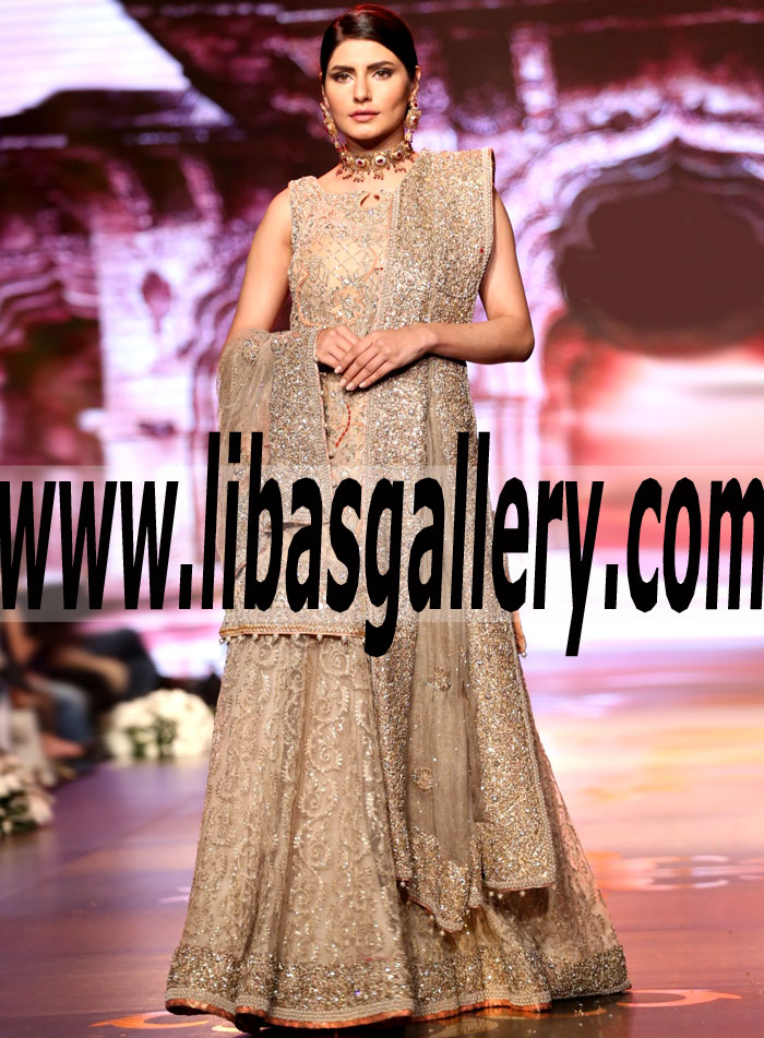 Stylish Wedding Bridal Lehenga wih Sweet and Ravishing Embellishments for Reception and Special Occasions