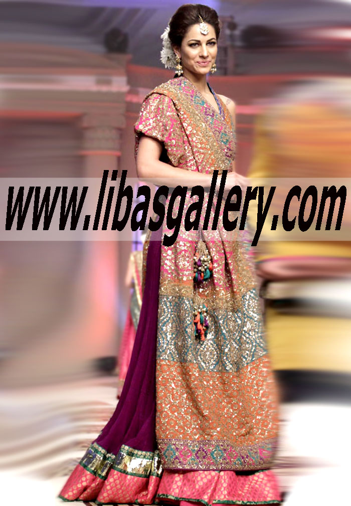 Bridal Wear 2015 wedding sharara dress for brides