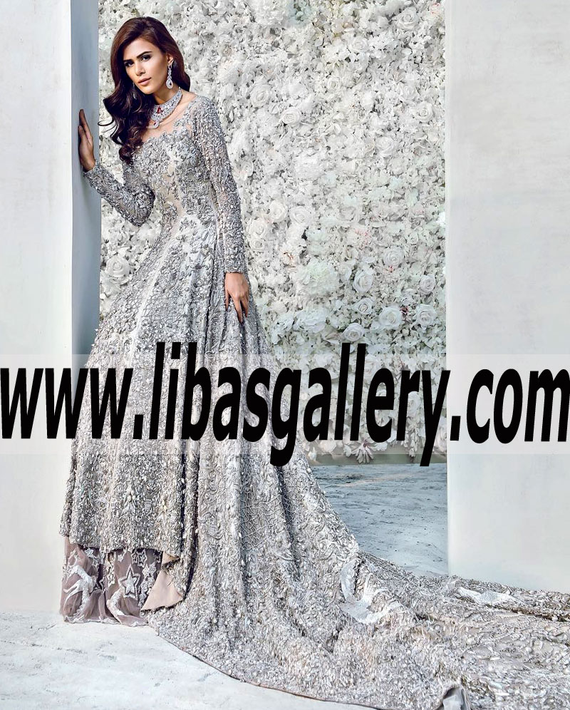 REPUBLIC WOMENSWEAR Gown Dresses | Republic by Omar Farooq Wedding Dresses With Train | Republic by Omar Farooq Latest Bridal Dresses in Leicestershire UK Online Shop