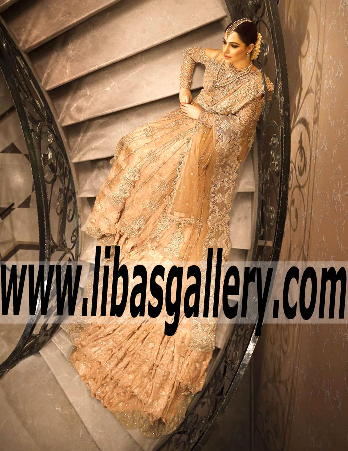 Pakistani Designer Shiza Hassan Bridal Dresses 2017 | Bridal Collection | Heavy Embellished Lehenga | Paris France Online Shopping | Discount 20-30% | libasgallery.com