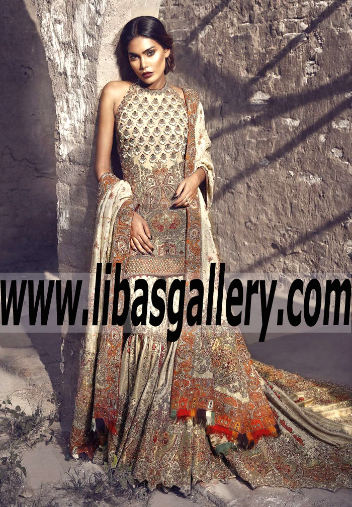 Pakistani Designer Farah & Fatima Bridal Dresses 2017 | Bridal Collection | Heavy Embellished Lehenga | Newcastle UK Online Shopping | Discount 20-30% | libasgallery.com