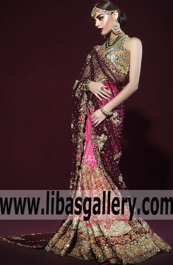 Traditional CERSEI Bridal Lehenga Choli Dress with Heavy Embellishments