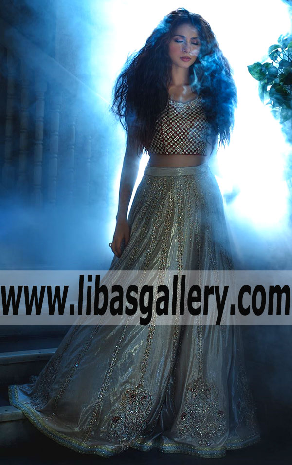 Dream ALPINE SHOW Bridal Lehenga Dress for Reception and Walima Events