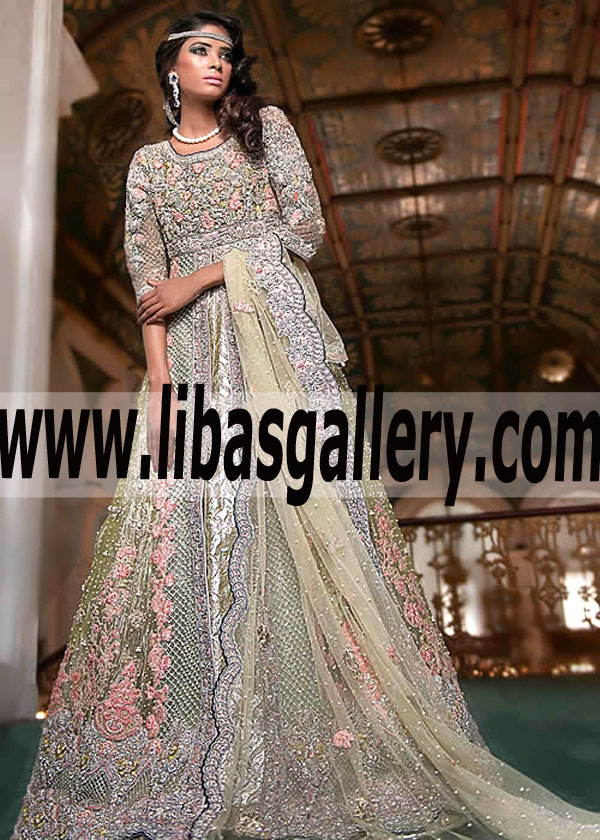 Gorgeous Wedding Gown features Fantastic and Fabulous Embellishments for Reception and Special Occasions