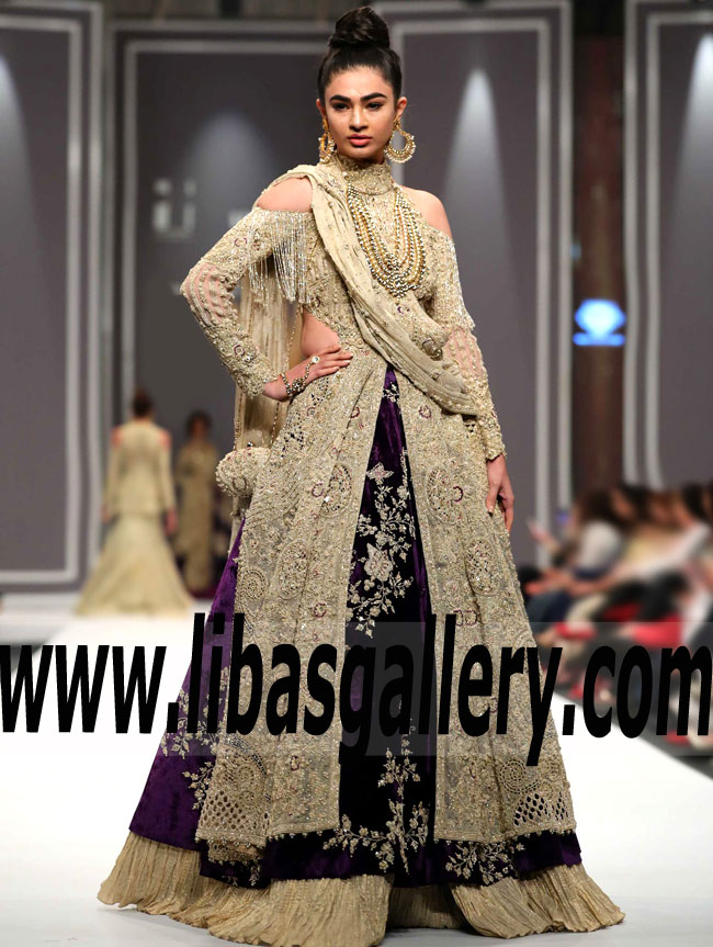 Gorgeous Pakistani Bridal flared Lehenga Dress for Wedding and Reception