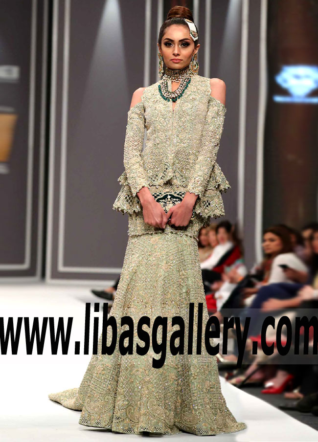 Outstanding Pakistani Wedding Peplum Dress for Modern Brides