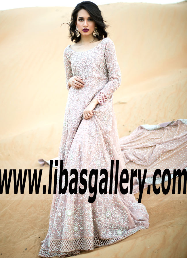 Majestic Misty Rose Eucharis Bridal Gown