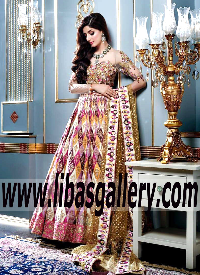 Nomi Ansari Lengha Pakistani Lehnga Designer Lengha Bridal Lehenga Indian Wedding UK USA Canada Australia