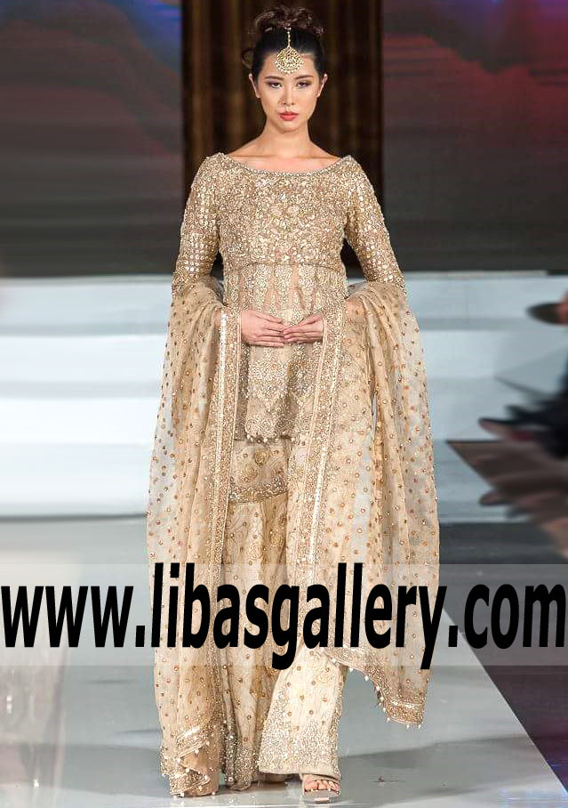 Glamorous Wheat Lilium Peplum Bridal
