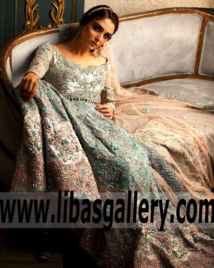 Vivacious Sea Foam Amaryllidaceae Wedding Dress