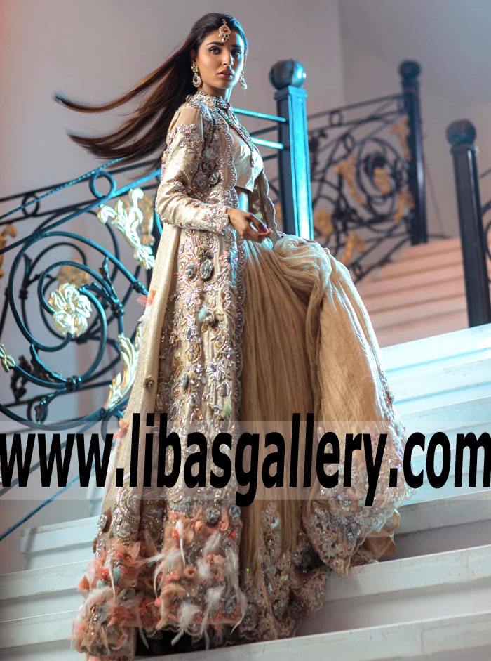 Exclusive Champagne Cyclamen Bridal Gown
