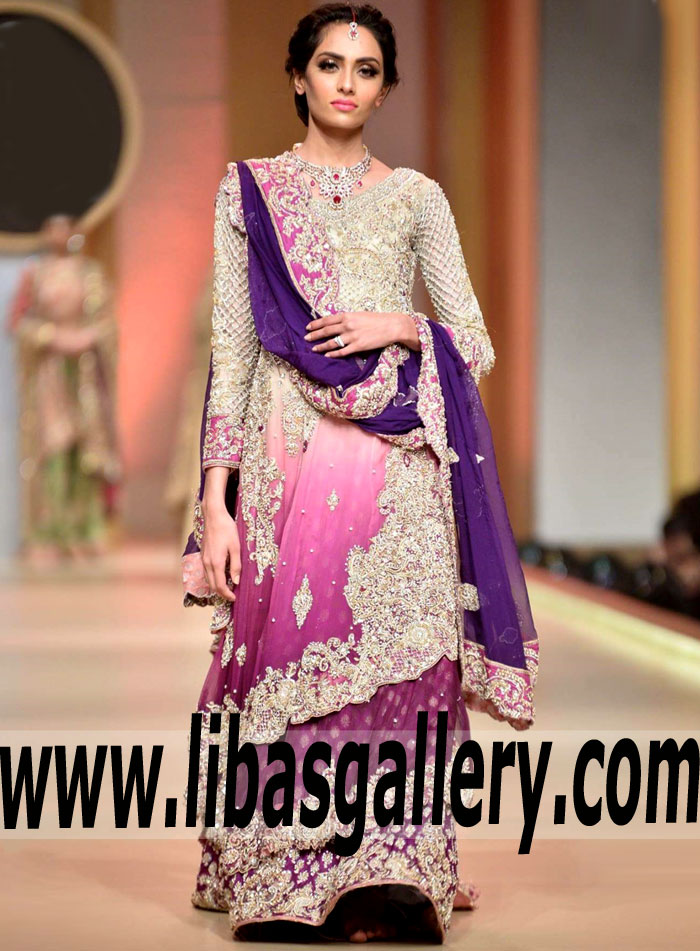 Beauteous Dip-Dyed Magenta Tansy Bridal