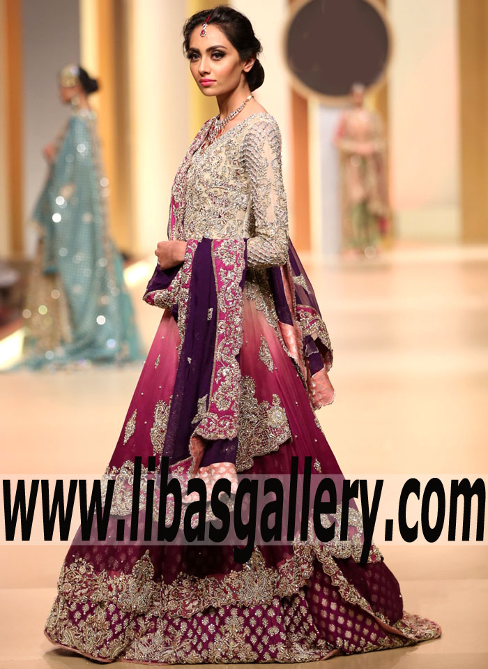 Beauteous Dip-Dyed Magenta Tansy Bridal