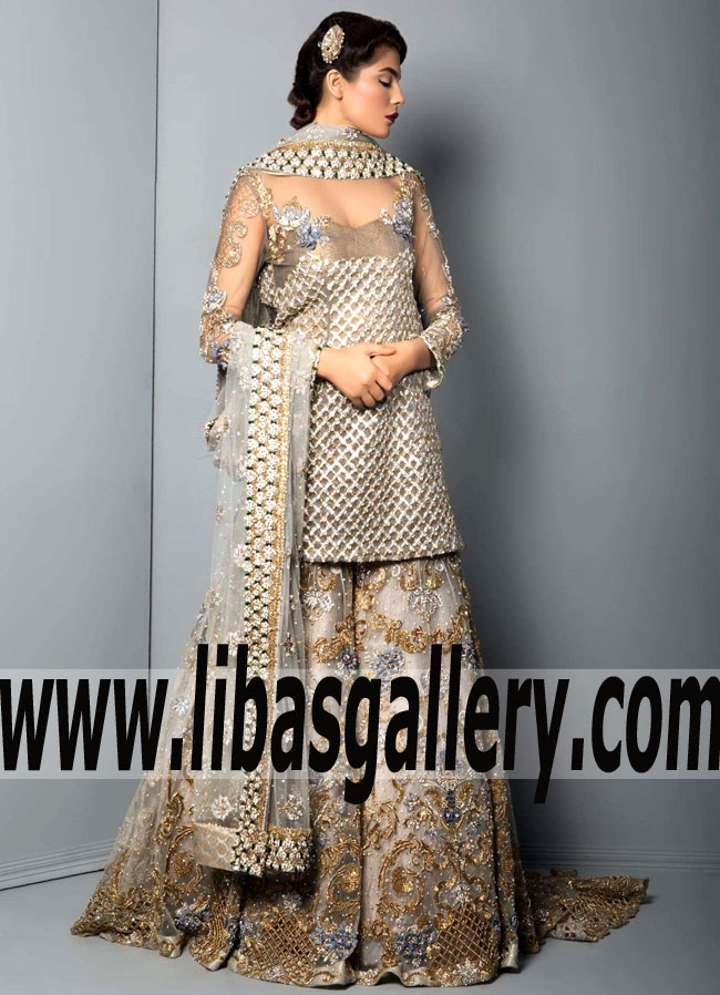 Gorgeous Platinum Hydrangea Wedding Sharara