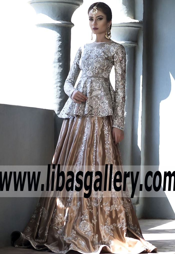 Beautiful Silver Inticancha Bridal Wear Peplum