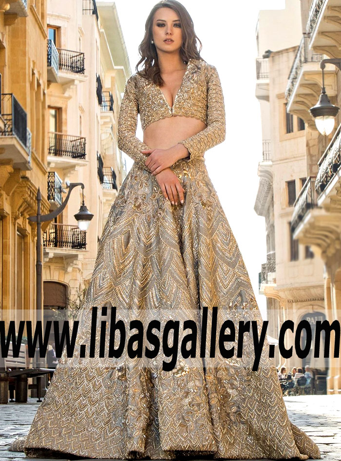 Gorgeous Cadet Grey Dahlia Bridal Dress