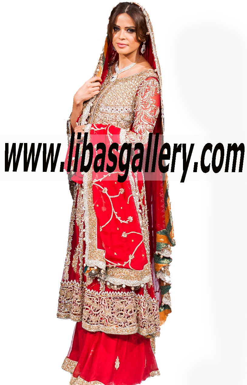 Bridal Wear 2015 MIRACULOUS RED LEHENGA for WEDDING OR Nikah 