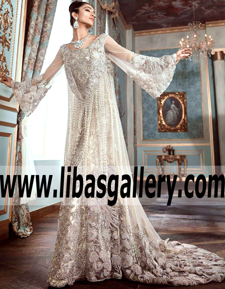 Precious Off White Aster Long Gown