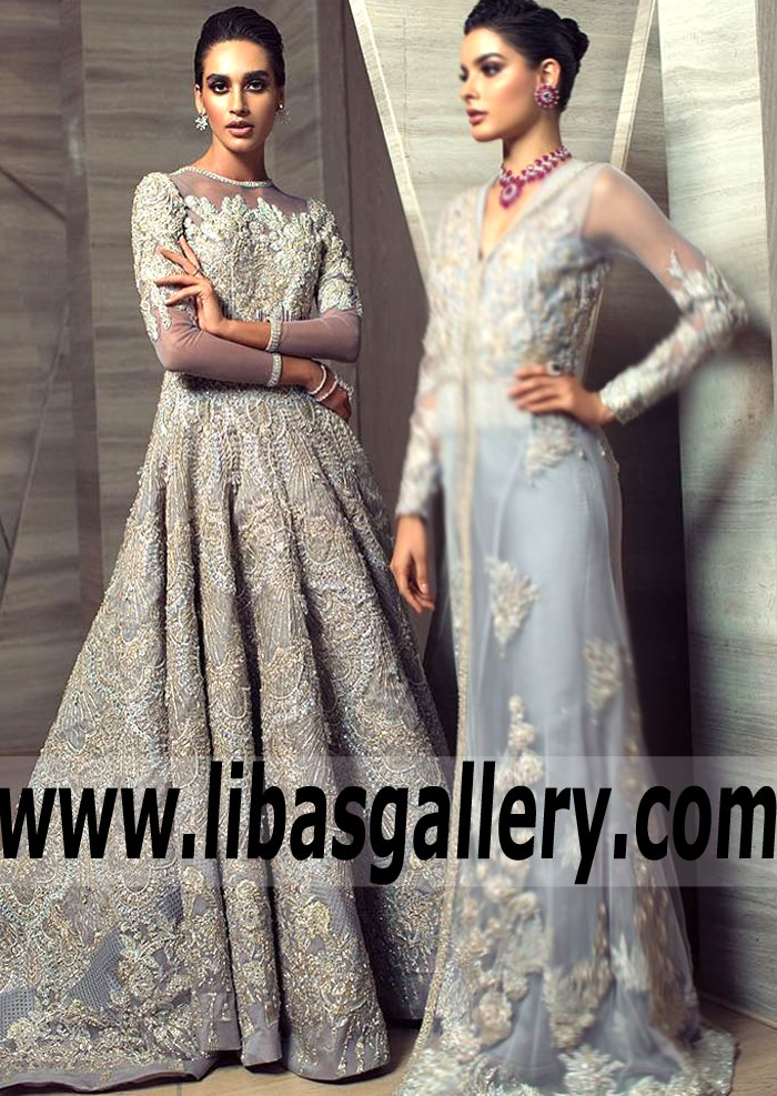 Modern Look Periwinkle Celosia Wedding Gown