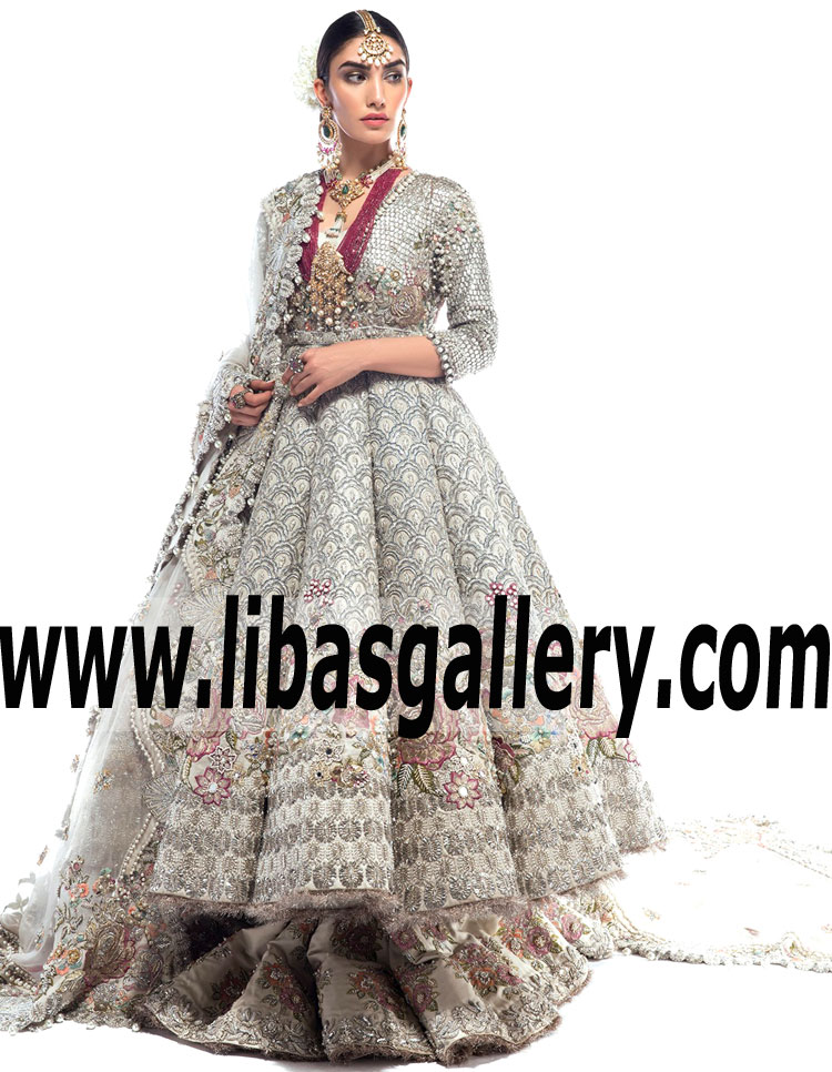 Incredibly beautiful Ash Grey Carnation Bridal Wear