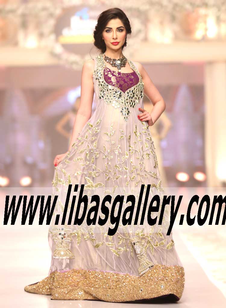 Bridal Wear 2015 Stylish Bridal Couture ANARKALI Gown for Weding and Special Occasions