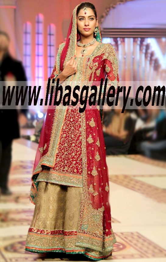 Bridal Wear 2015 Traditional Wedding Sharara Dress 