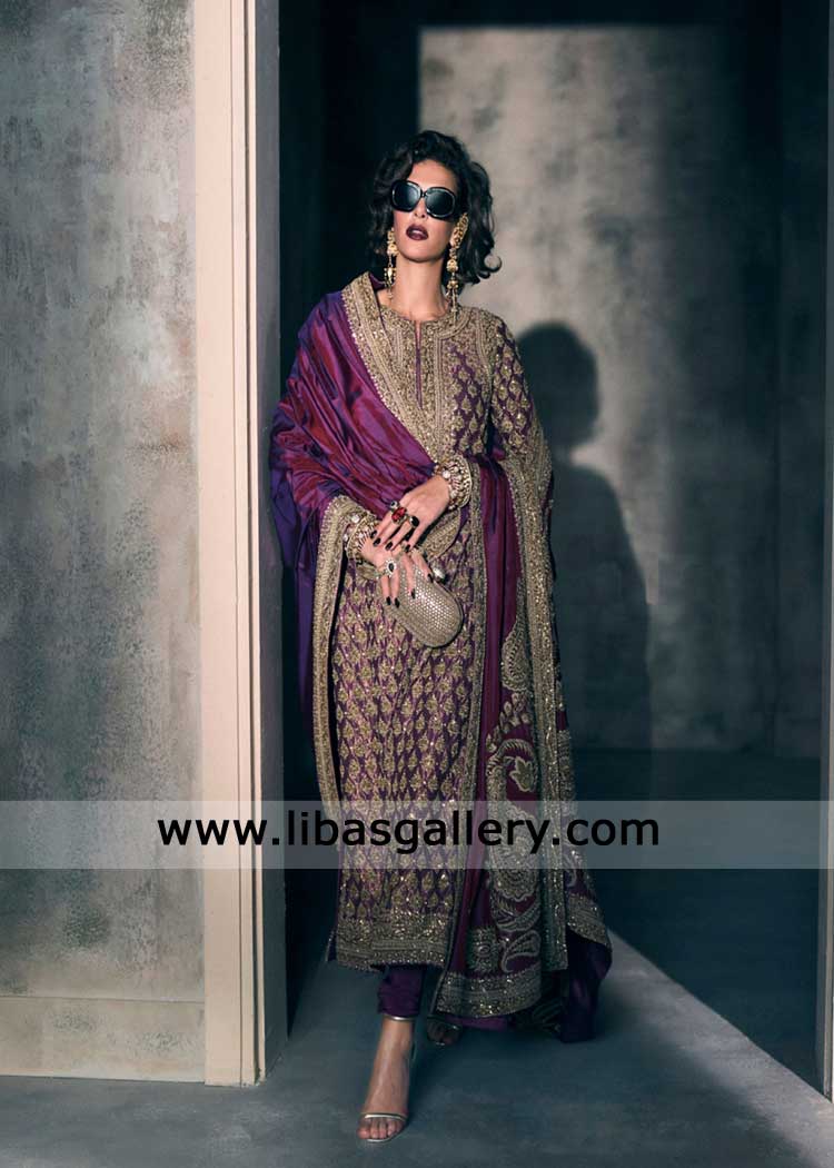 Deep Purple long kurta Style special occasion Dress